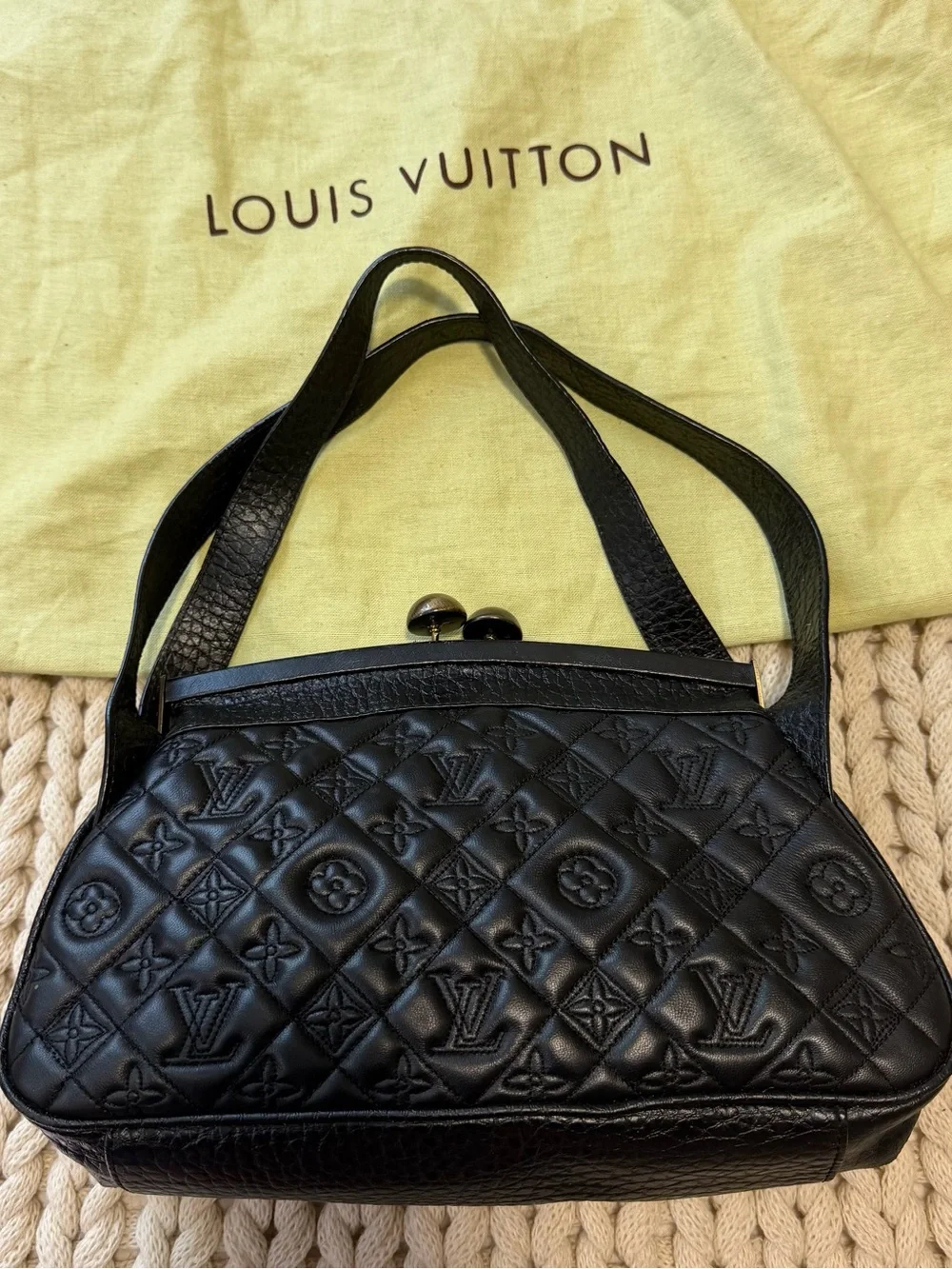 Louis Vuitton Marc Jacobs F/W 05 Monogram Vienna Sac Fermoir Leather Black Bag